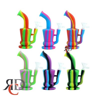 SILICONE WATER PIPE 7.1" TEAPOT DAB RIG WPS7007 1CT